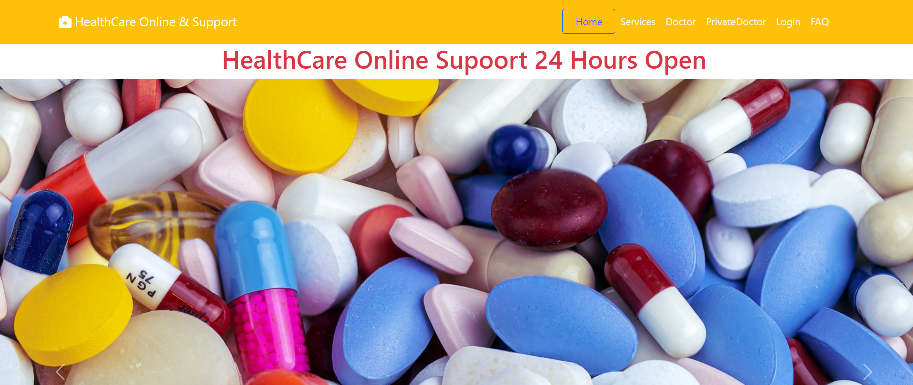 Healthcare Online project screenshot