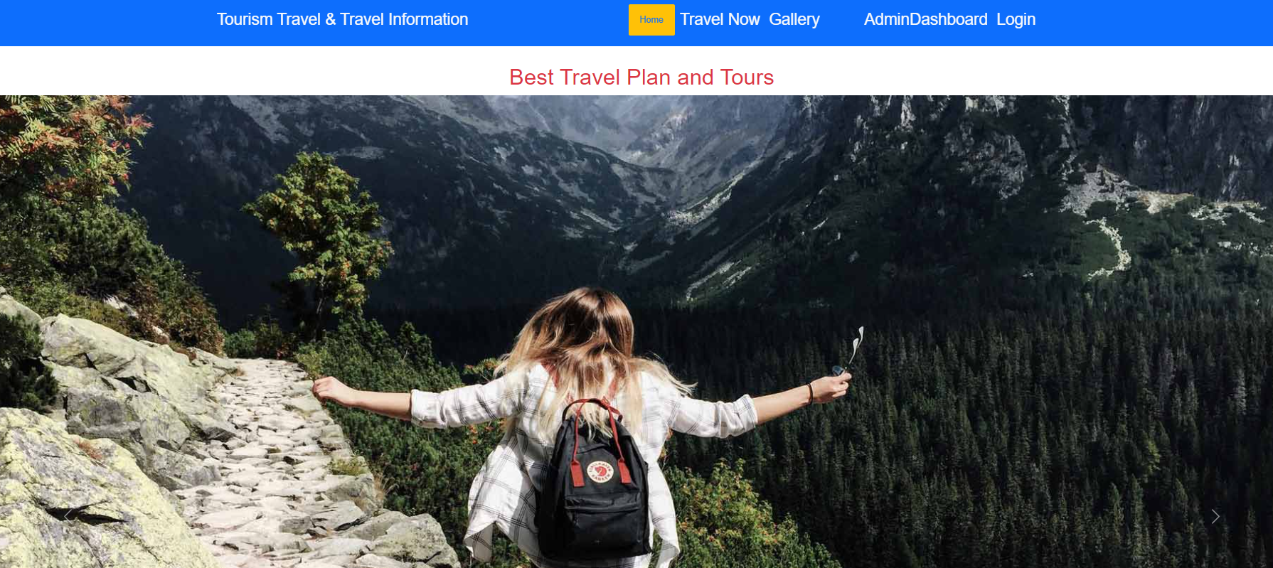 Tourism Travel project screenshot